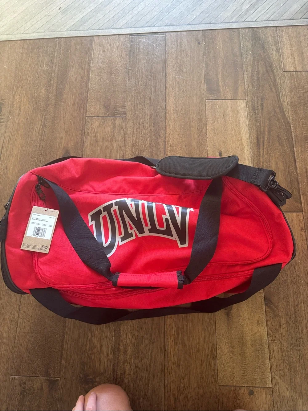 Nike Red UNLV Duffel Bag with Black Straps